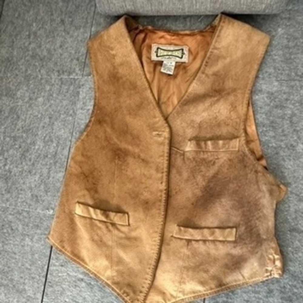 Hype Genuine Leather Suede Vest Tan Brown Western Cowboycore Medium - Picture 7 of 14